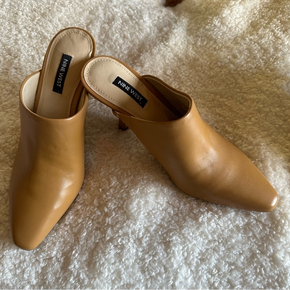 Nine West mules. Tan color size 7. Only worn once.